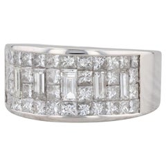 2,90ctw Diamant High Dome Ring 18k Weißgold Größe 7 Cocktail Band