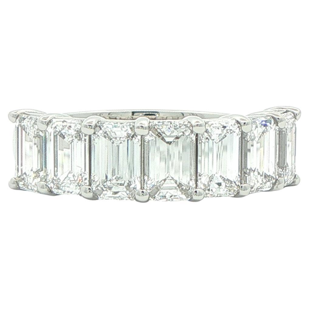 2.90CTW Seven GIA Certified Emerald Cut Diamond Band in Platinum