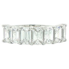 2.90CTW Seven GIA Certified Emerald Cut Diamond Band in Platinum
