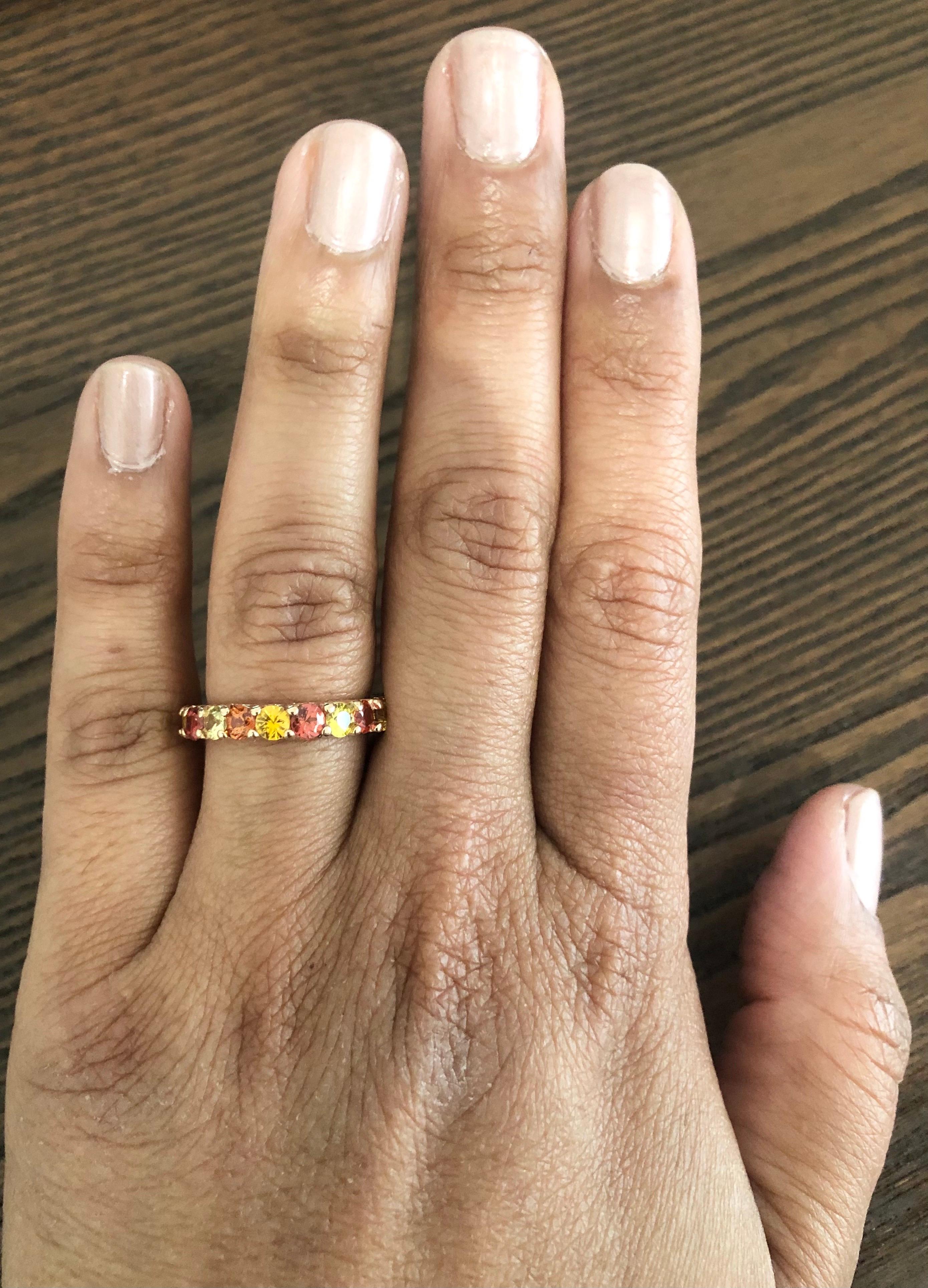 2.91 Carat Sapphire Diamond Rose Gold Band In New Condition For Sale In Los Angeles, CA
