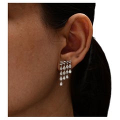 2,91 Karat SI Reinheit HI Farbe Multi Shape Diamant Ohrringe 18 Karat Weißgold