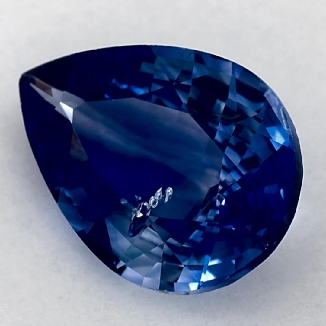2.91 Karat Blauer Saphir Birne Loser Edelstein (Tropfenschliff) im Angebot