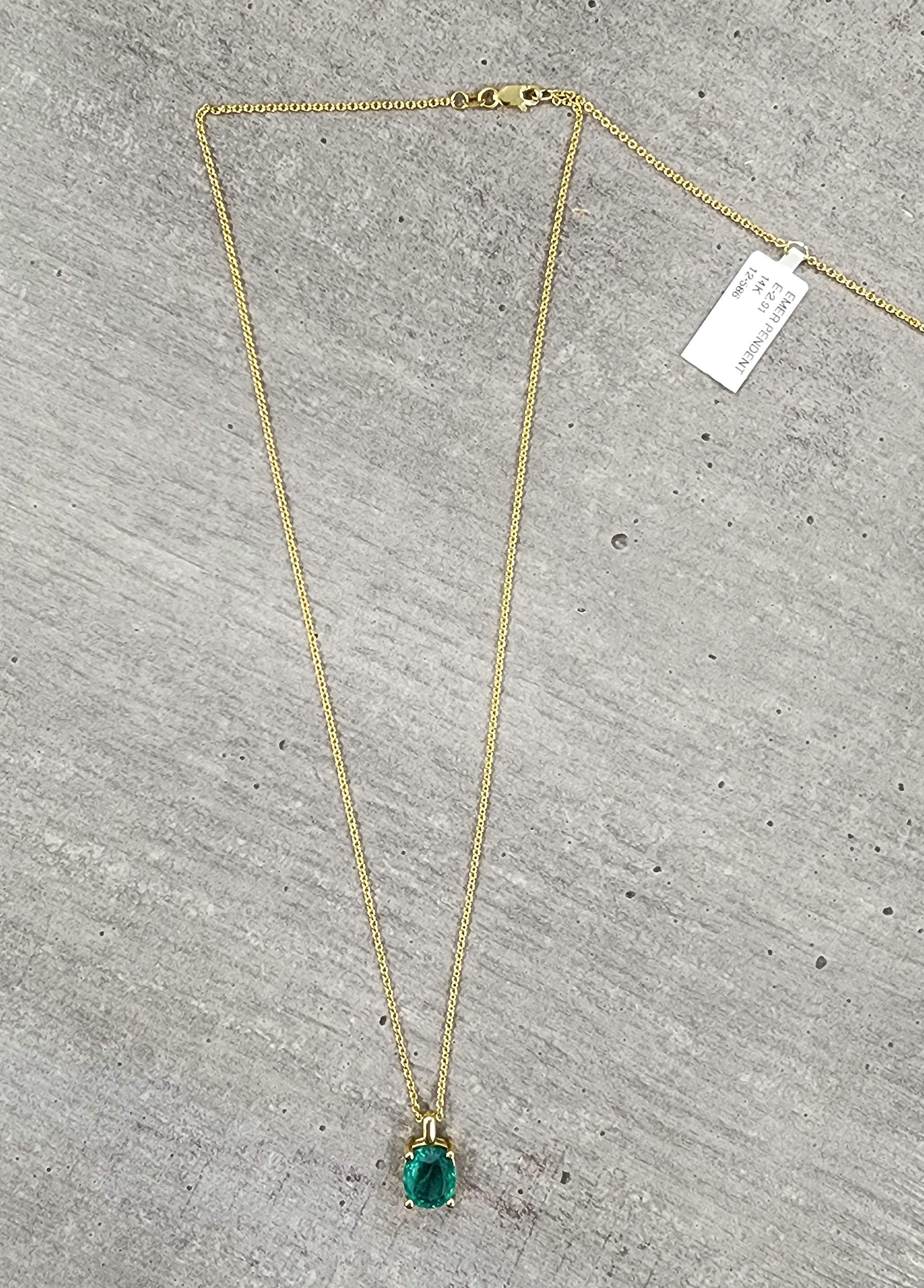 2,91 ct natürlicher Smaragd-Anhänger im Angebot 1