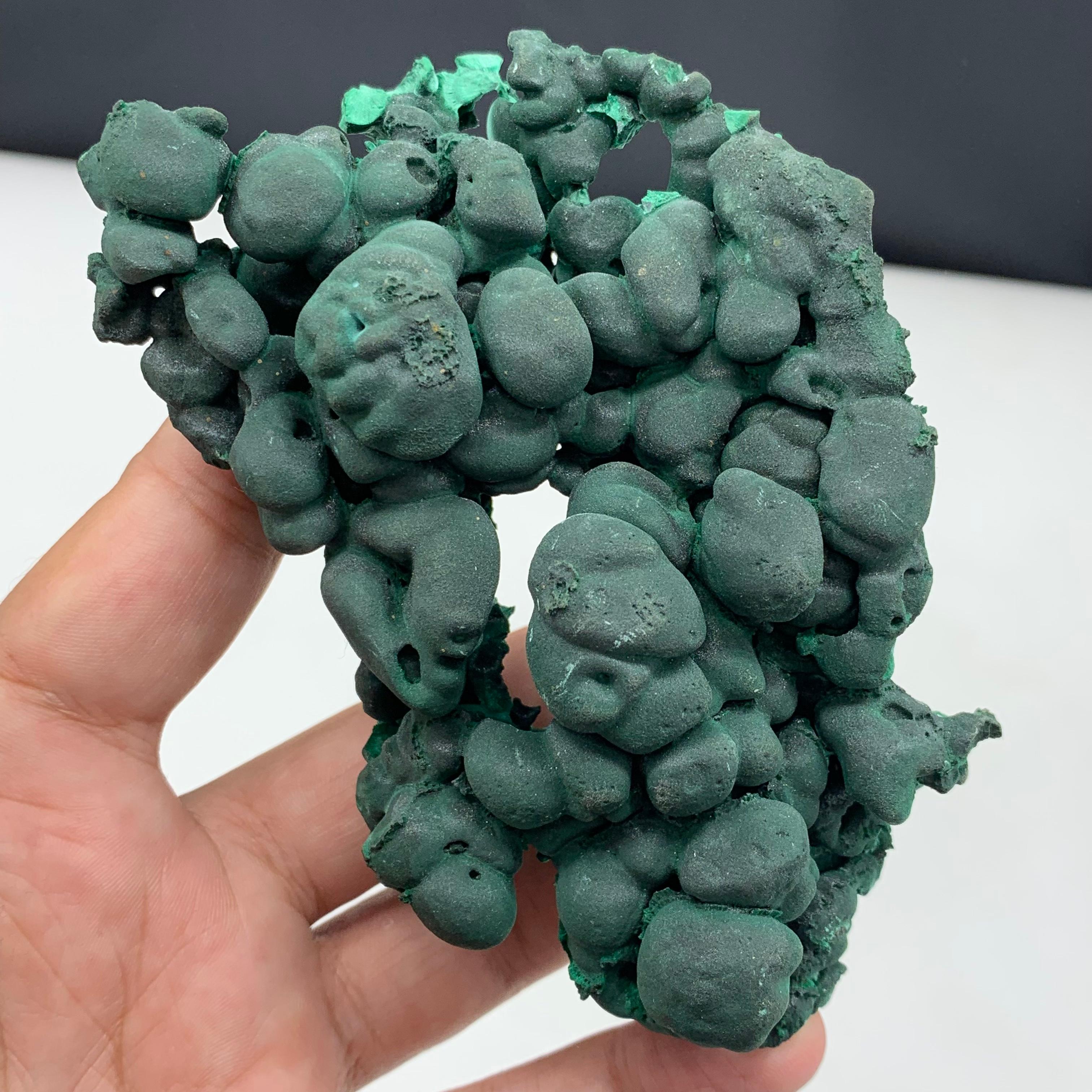 291 Gram Incredible Alien Eye Malachite Cluster Specimen From Guangdong, China  For Sale 5