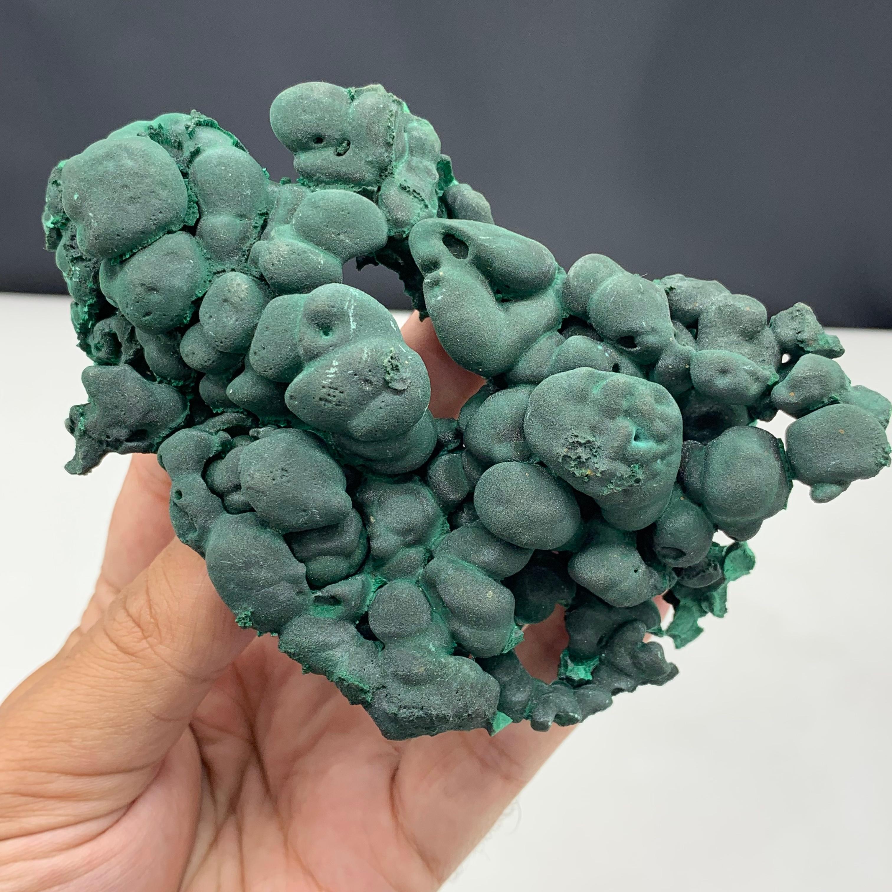 Chinese 291 Gram Incredible Alien Eye Malachite Cluster Specimen From Guangdong, China  For Sale
