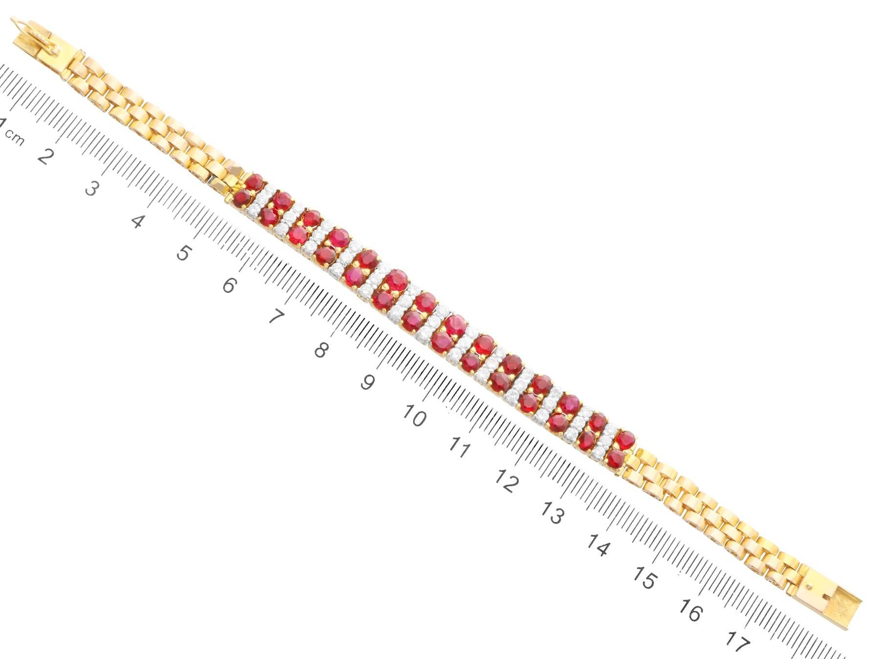 29.16 Carat Ruby, 5.54 Carat Diamond 21k Yellow Gold Necklace and Bracelet Set For Sale 7