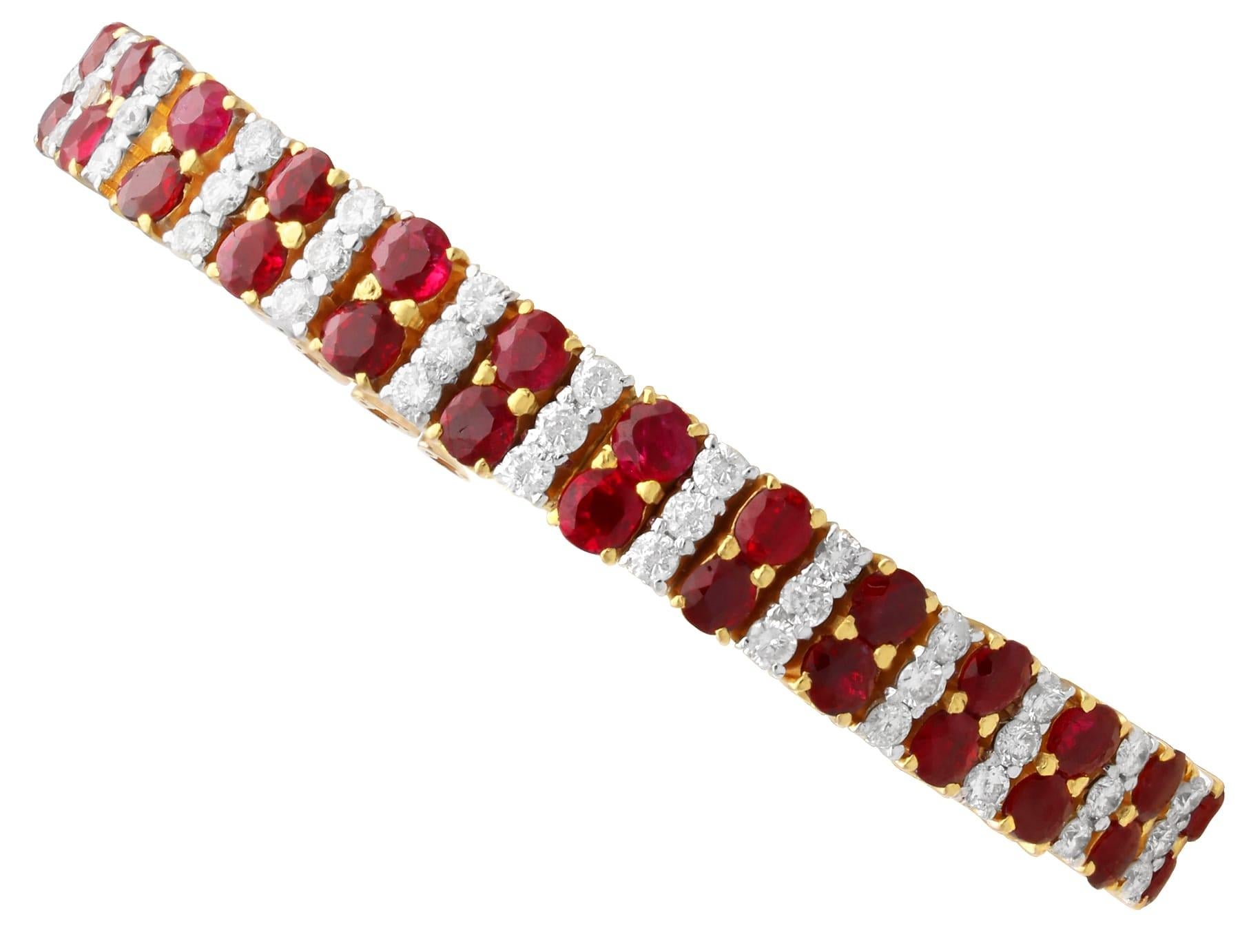 29.16 Carat Ruby, 5.54 Carat Diamond 21k Yellow Gold Necklace and Bracelet Set For Sale 1