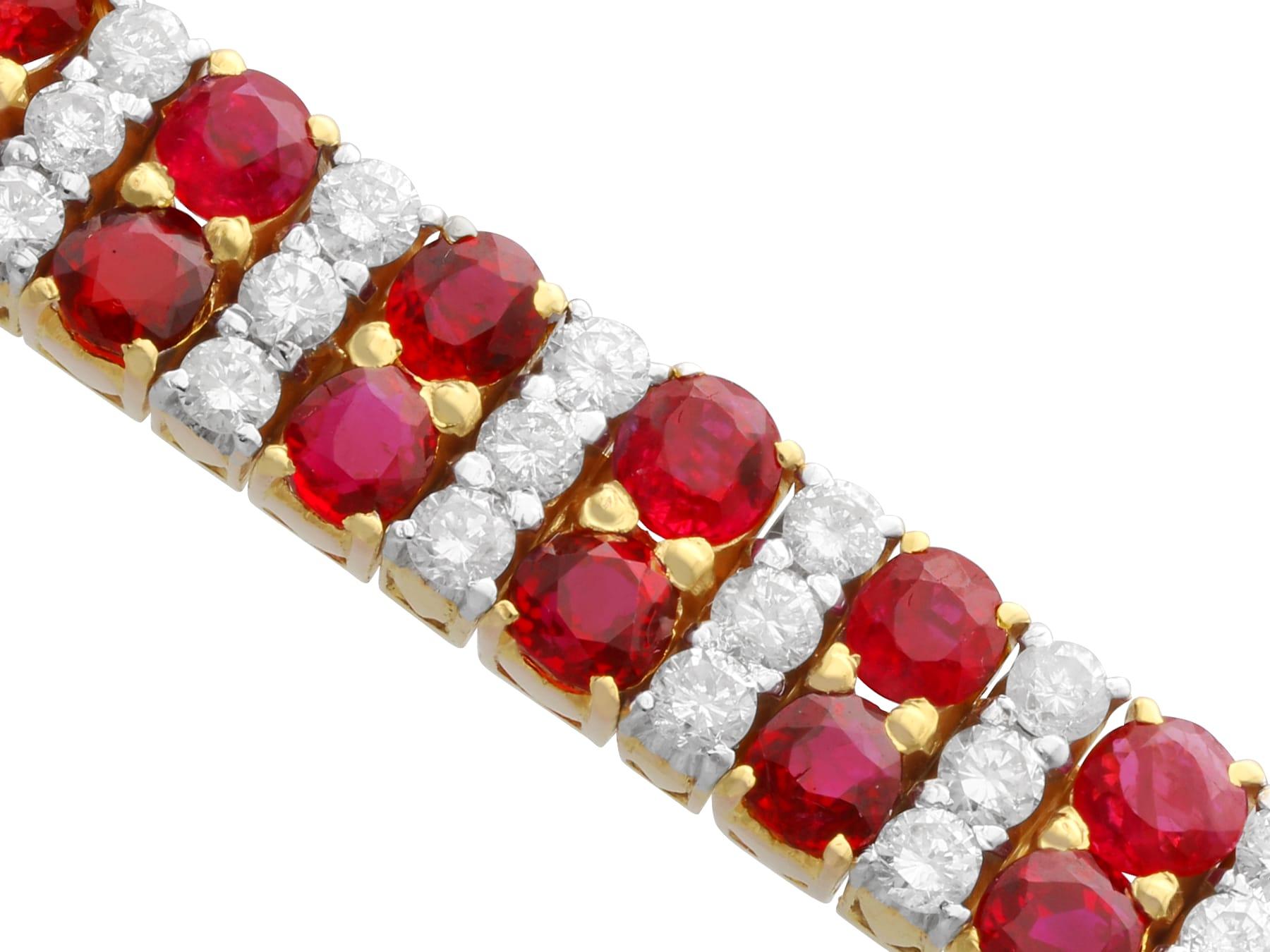 29.16 Carat Ruby, 5.54 Carat Diamond 21k Yellow Gold Necklace and Bracelet Set For Sale 2