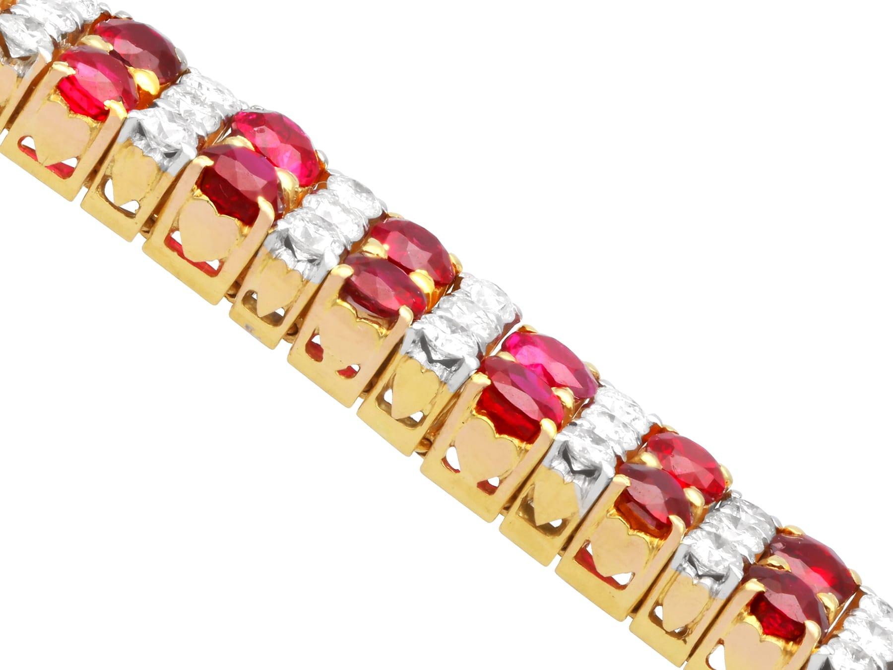 29.16 Carat Ruby, 5.54 Carat Diamond 21k Yellow Gold Necklace and Bracelet Set For Sale 3