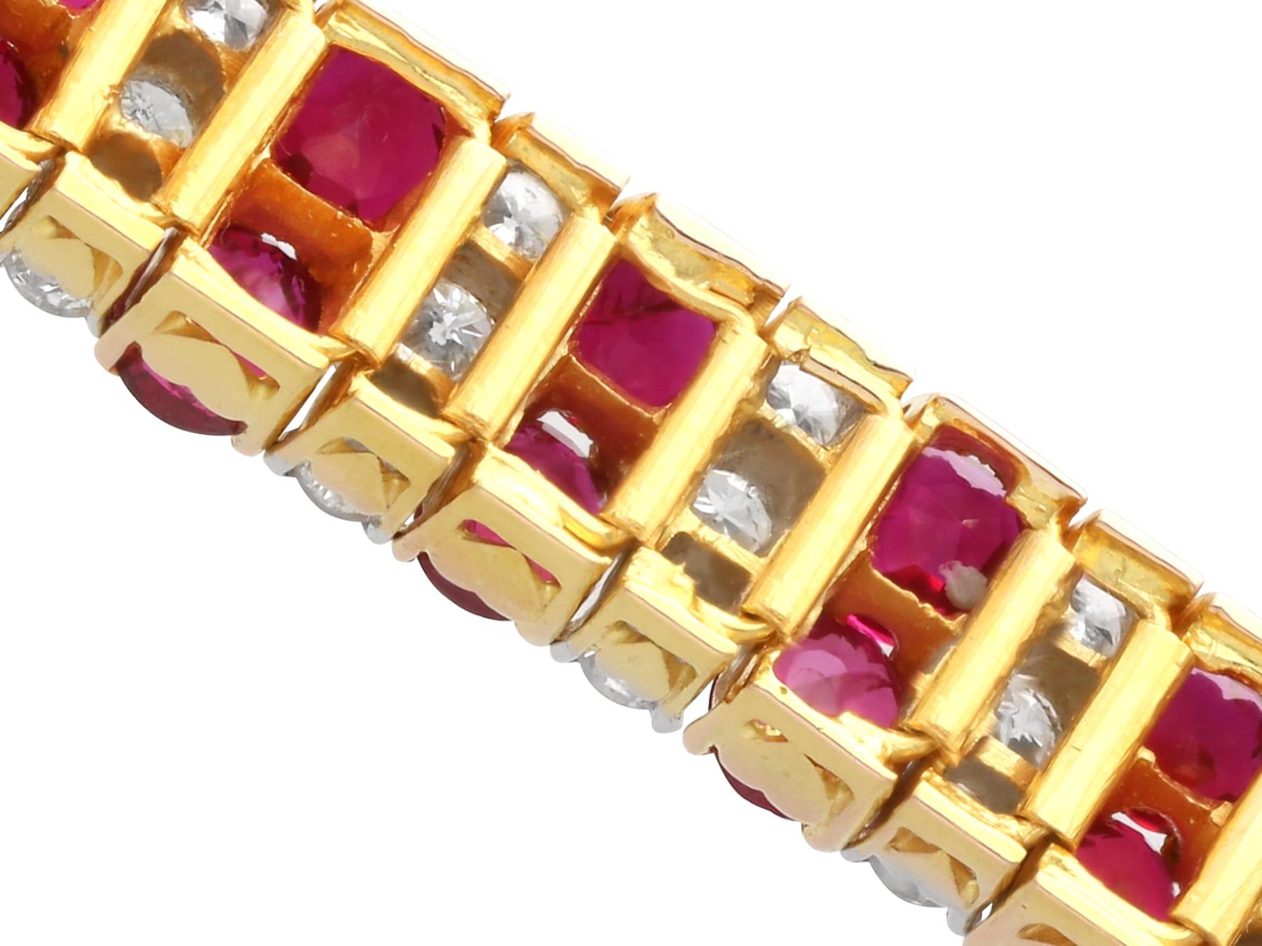 29.16 Carat Ruby, 5.54 Carat Diamond 21k Yellow Gold Necklace and Bracelet Set For Sale 4
