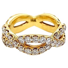 Anillo de diamantes de 2,91 quilates engaste pavé para mujer