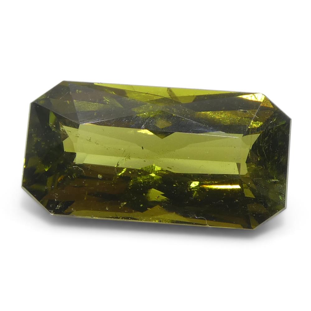 Alejandrita de 2,91 ct talla octogonal/esmeralda verde amarillento a amarillo pardo GIA en venta 6