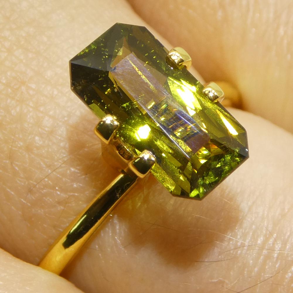 Alejandrita de 2,91 ct talla octogonal/esmeralda verde amarillento a amarillo pardo GIA Corte esmeralda en venta
