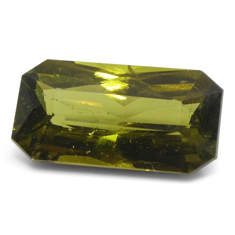 Alejandrita de 2,91 ct talla octogonal/esmeralda verde amarillento a amarillo pardo GIA en venta 4