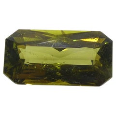 Alejandrita de 2,91 ct talla octogonal/esmeralda verde amarillento a amarillo pardo GIA