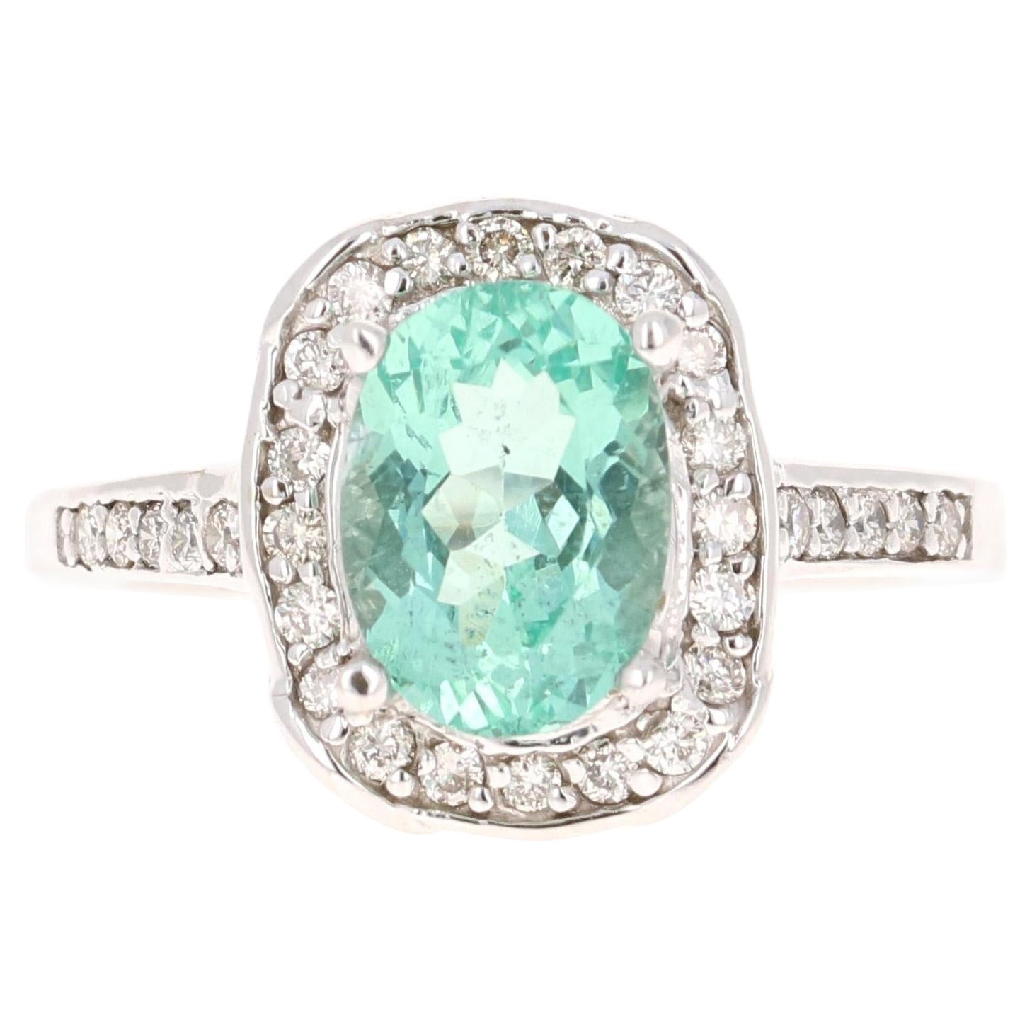 Anello in oro bianco 14 carati con diamante apatite da 2,92 carati in vendita