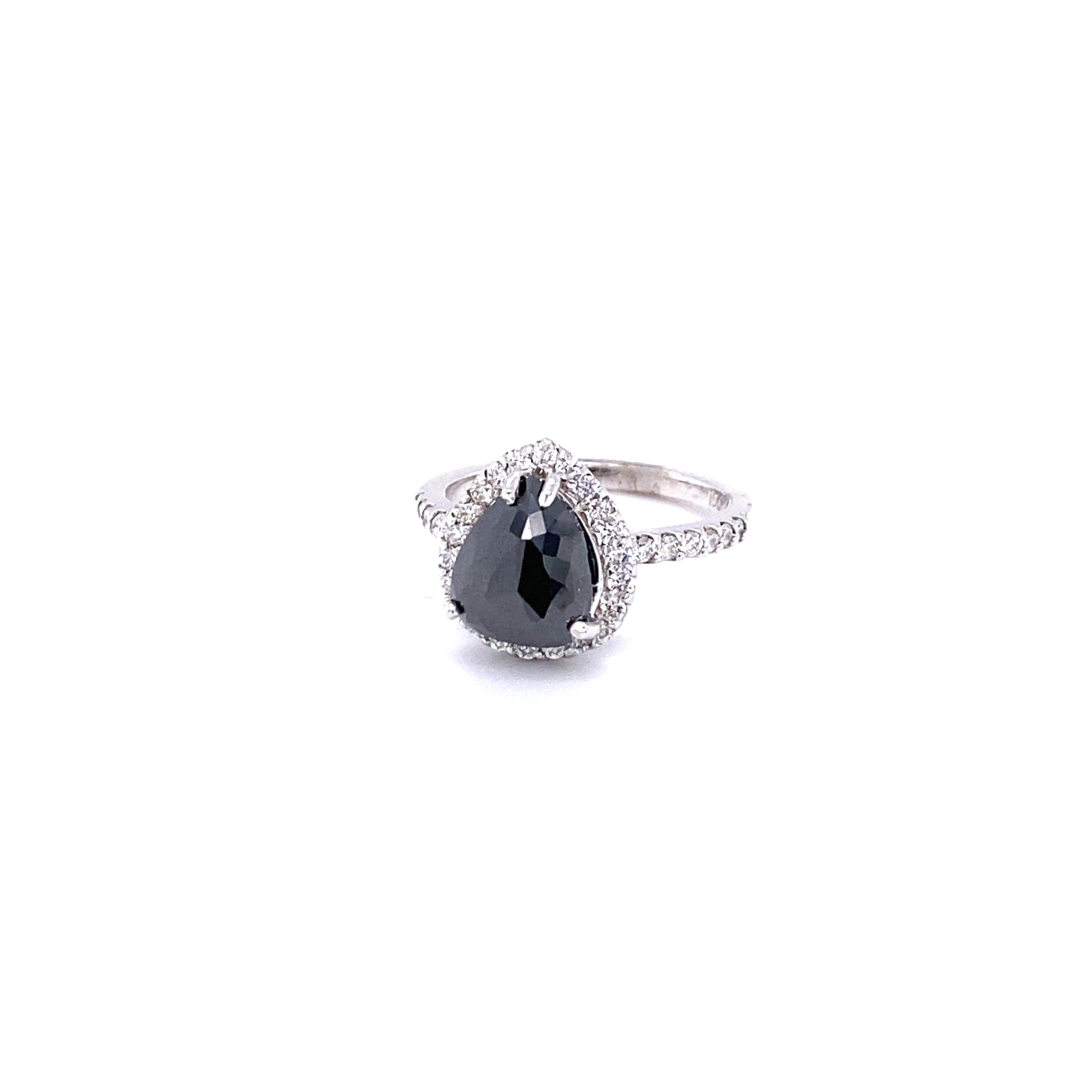 black and white diamond halo ring