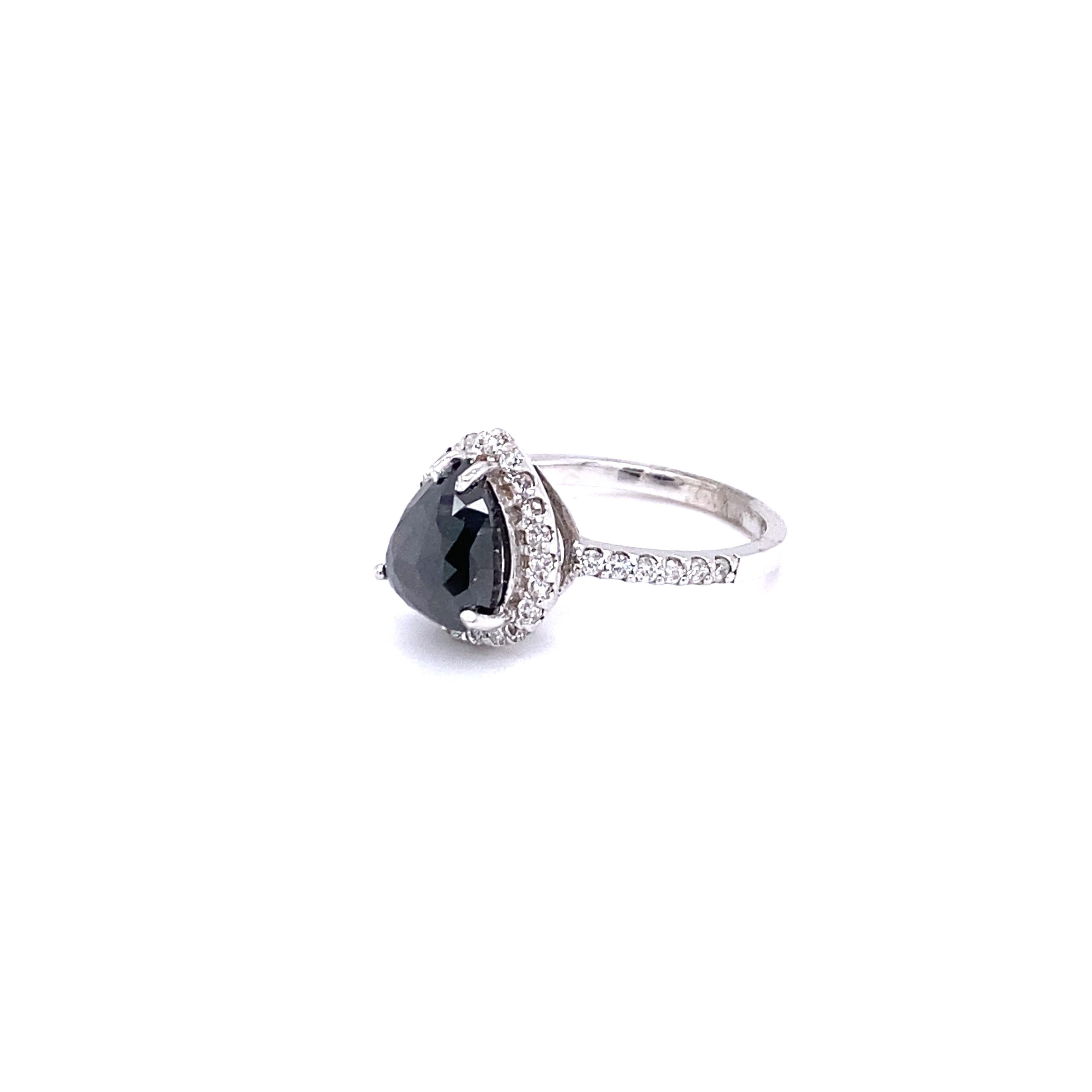 black and white engagement ring