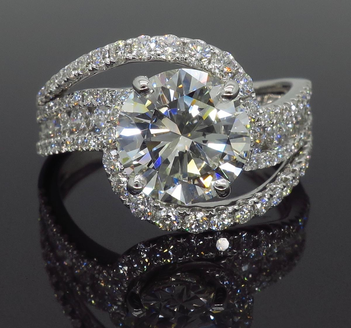 Round Cut 2.92 Carat Diamond Ring