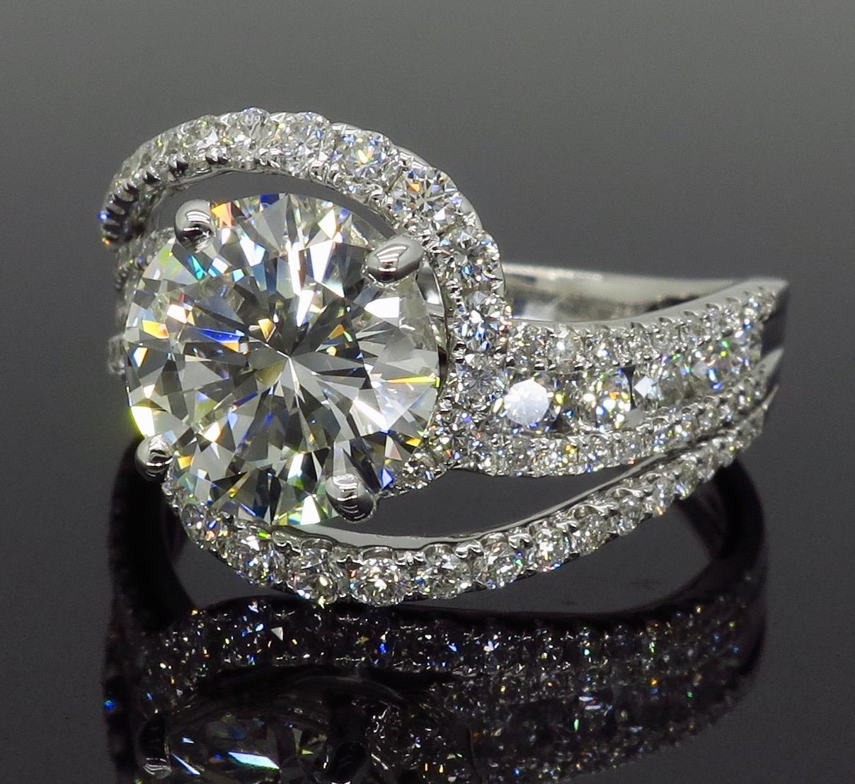 2.92 Carat Diamond Ring In New Condition In Webster, NY