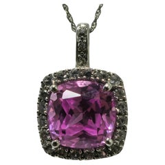 2.92 Carat Natural Pink Sapphire & Diamond Pendant For Womens 
