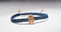 2.92 Carat Radiant Fancy Light Yellow Moissanite Diamond 18 kt Macrame Bracelet