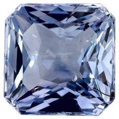 2.92 Ct Blue Sapphire Asscher Loose Gemstone