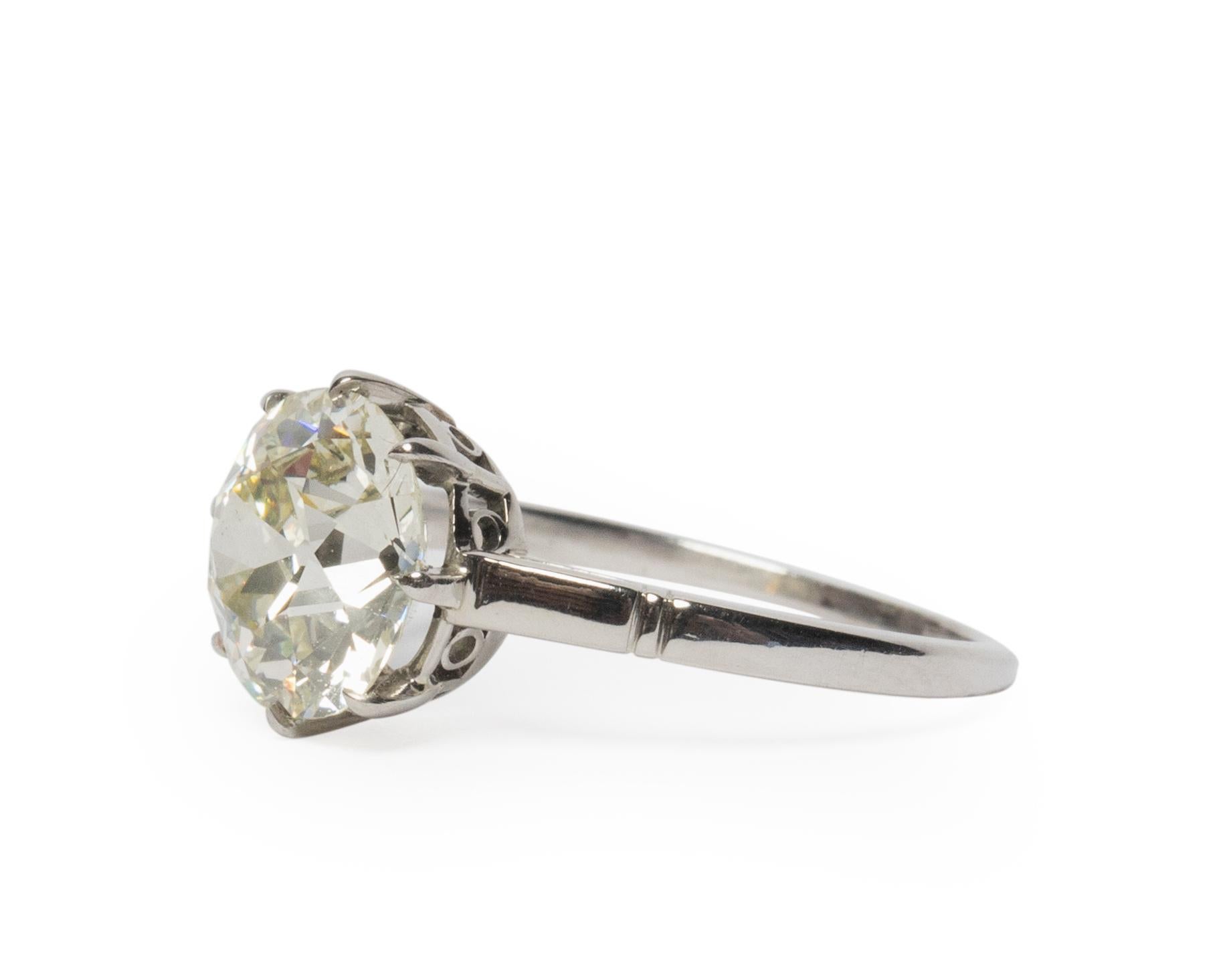 Edwardian 2.92 GIA Certified Carat Diamond Platinum Engagement Ring