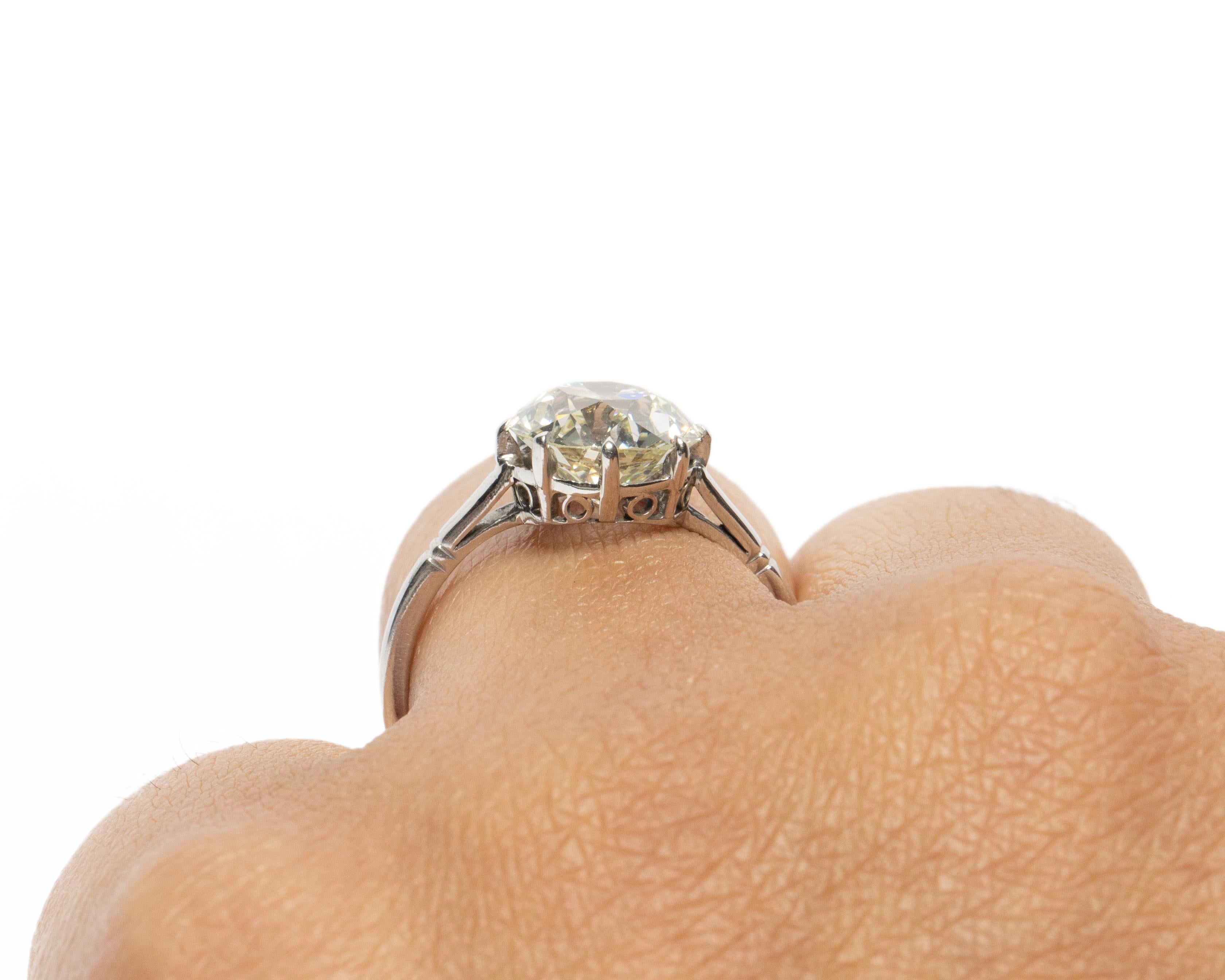 Verlobungsring, 2,92 GIA zertifizierter Karat Diamant Platin Damen