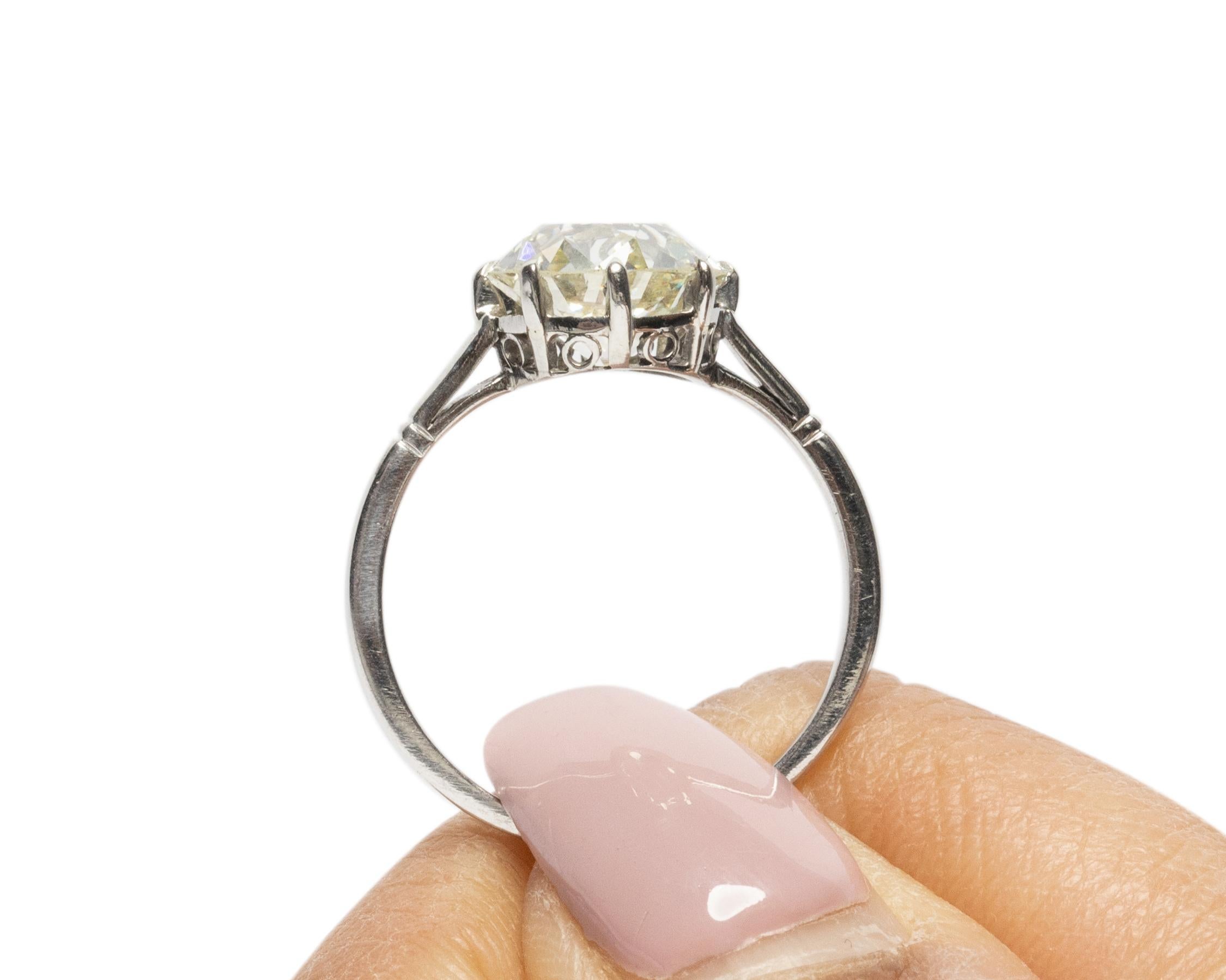 2.92 GIA Certified Carat Diamond Platinum Engagement Ring 2
