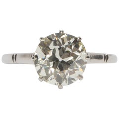 2.92 GIA Certified Carat Diamond Platinum Engagement Ring