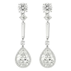 Boucles d'oreilles en diamants en forme de poire de 29,28 carats certifiés GIA