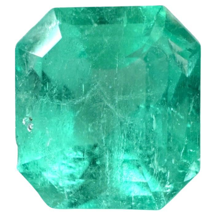 2,92 ct Esmeralda Colombiana Verde Medio Astillada Talla Asscher Genuina Nacimiento de Mayo