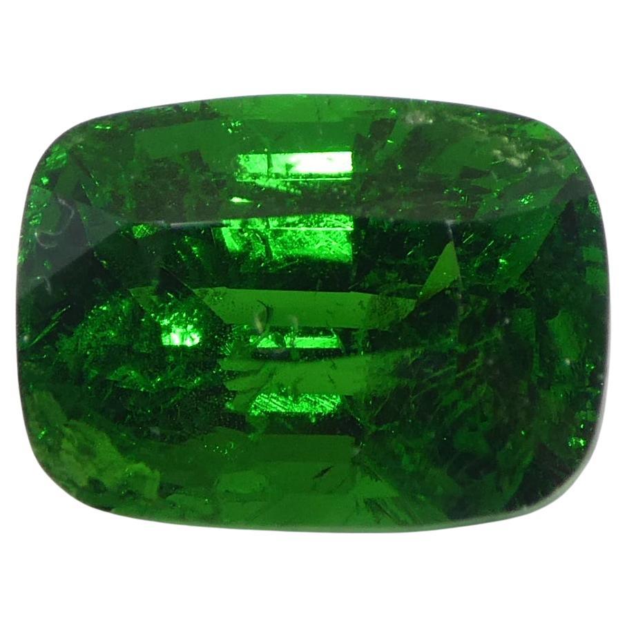 2.92ct Cushion Green Tsavorite Garnet GIA Certified