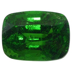2.92ct Cushion Green Tsavorite Garnet GIA Certified