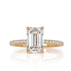 2.92ct Emerald Cut Diamond Engagement Ring