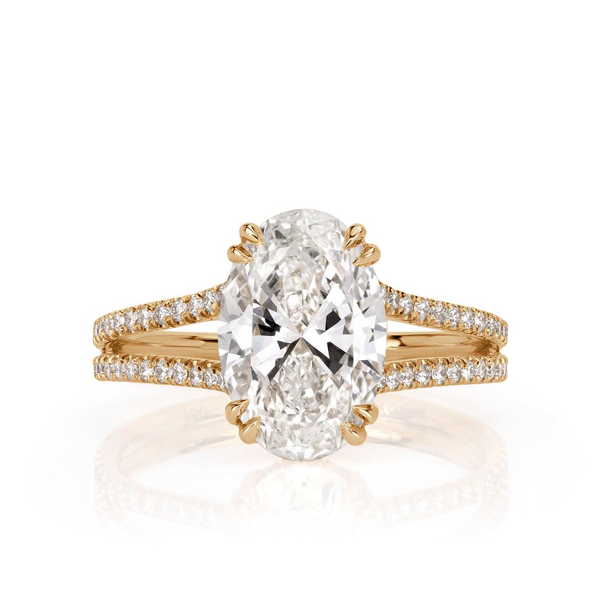 2.92ct Oval Cut Diamond Engagement Ring For Sale