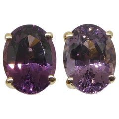 Orecchini con spinello ovale viola/violetto da 2,92ct in oro giallo 14k