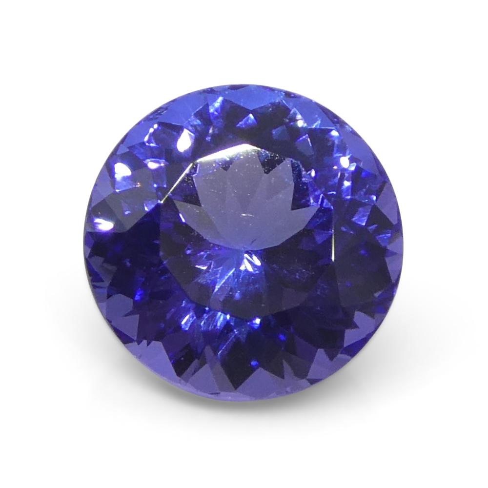 2.92ct Round Violet Blue Tanzanite from Tanzania In New Condition For Sale In Toronto, Ontario