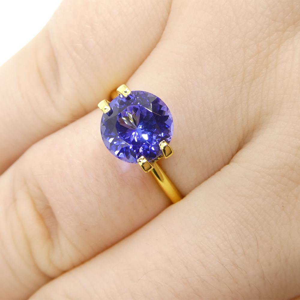 2.92ct Round Violet Blue Tanzanite from Tanzania For Sale 1