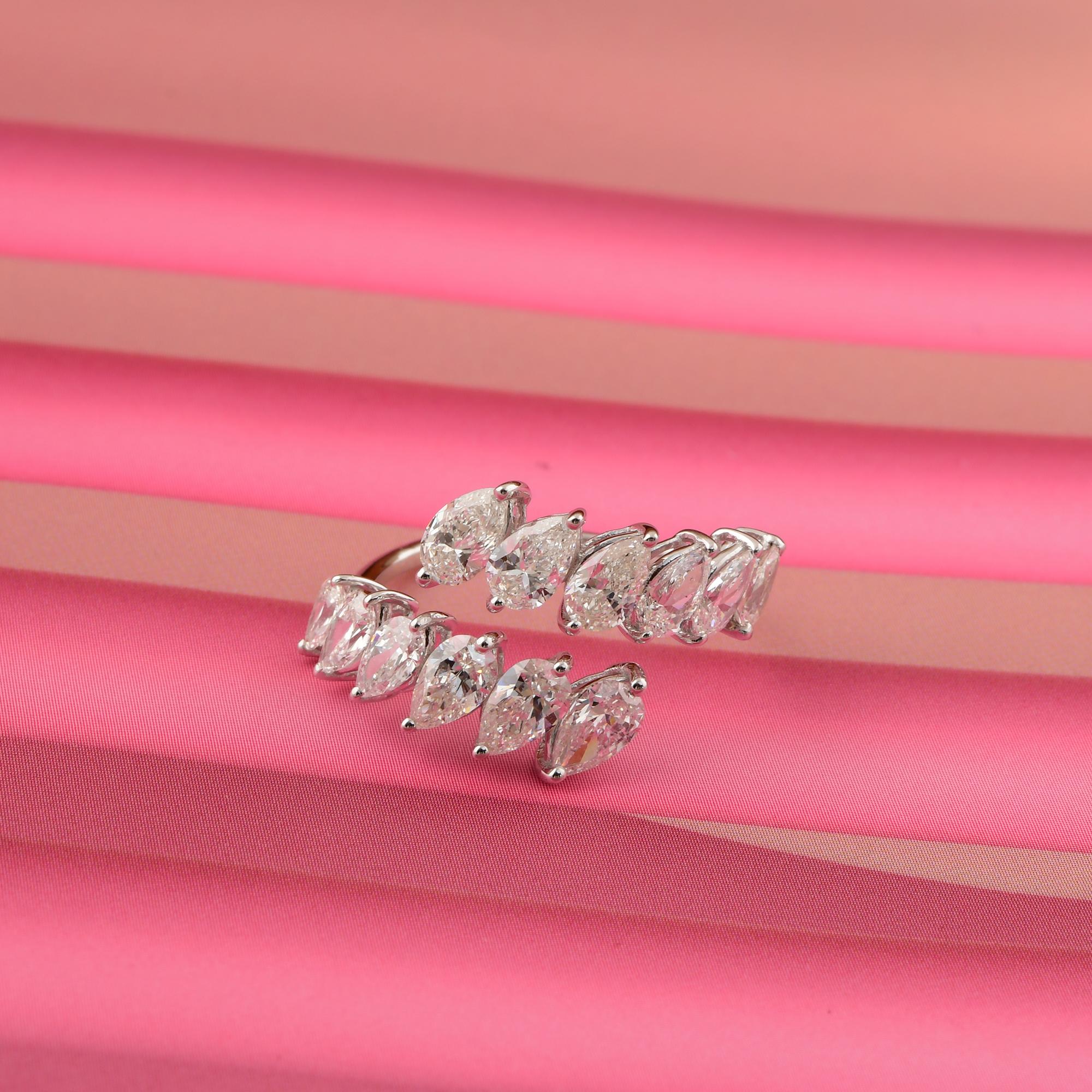 En vente :  2.92Ct SI/H Natural Diamond Wrap Ring Gift 14 Karat White Gold All Tariffs Paid 5