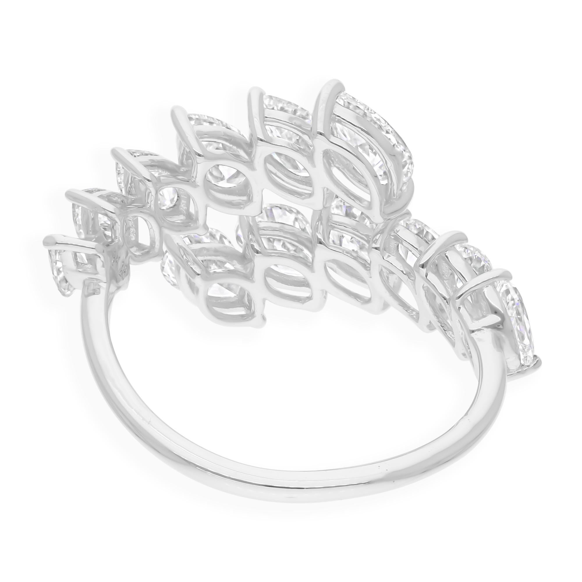 En vente :  2.92Ct SI/H Natural Diamond Wrap Ring Gift 14 Karat White Gold All Tariffs Paid 6