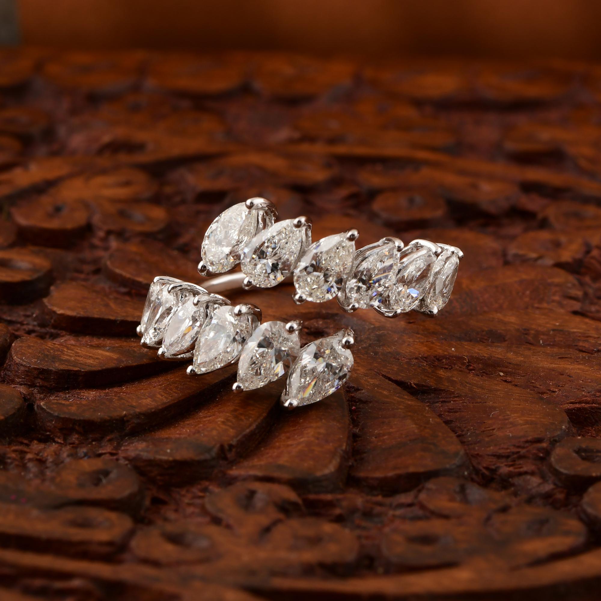 En vente :  2.92Ct SI/H Natural Diamond Wrap Ring Gift 14 Karat White Gold All Tariffs Paid 7