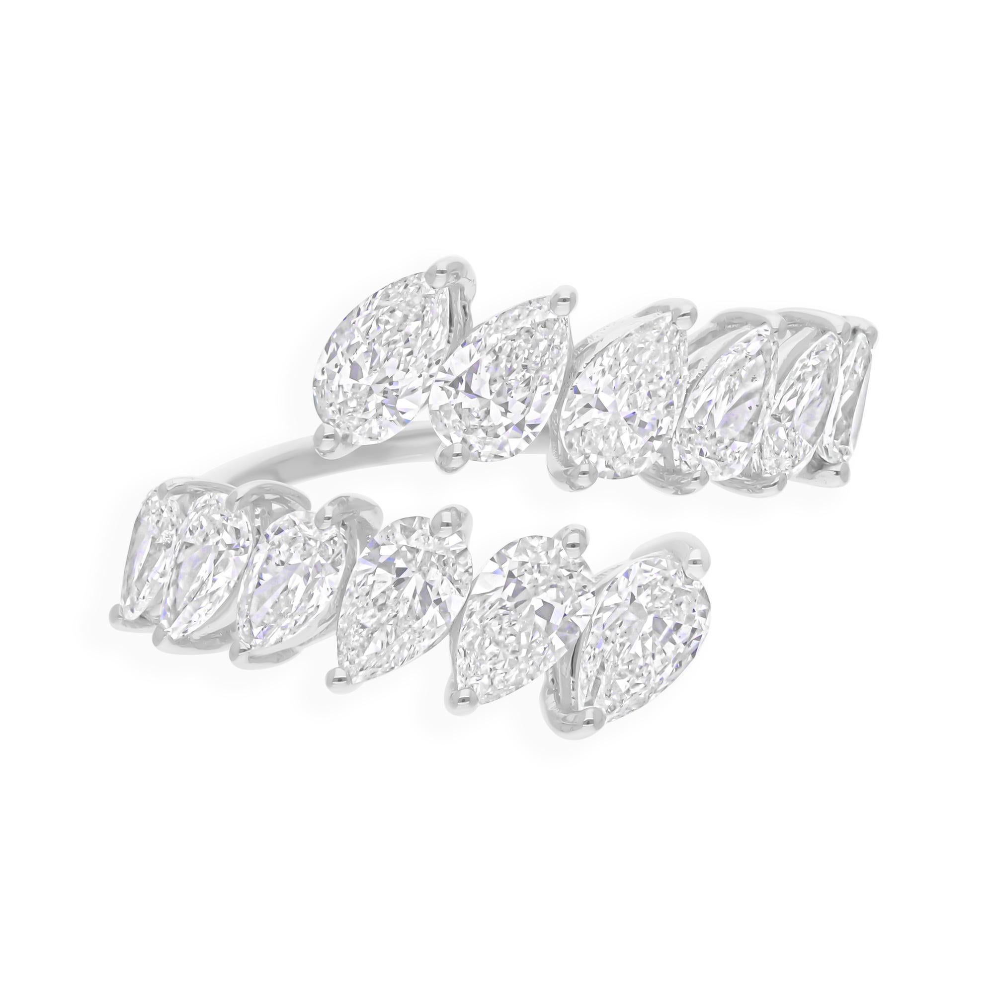 En vente :  2.92Ct SI/H Natural Diamond Wrap Ring Gift 14 Karat White Gold All Tariffs Paid 8