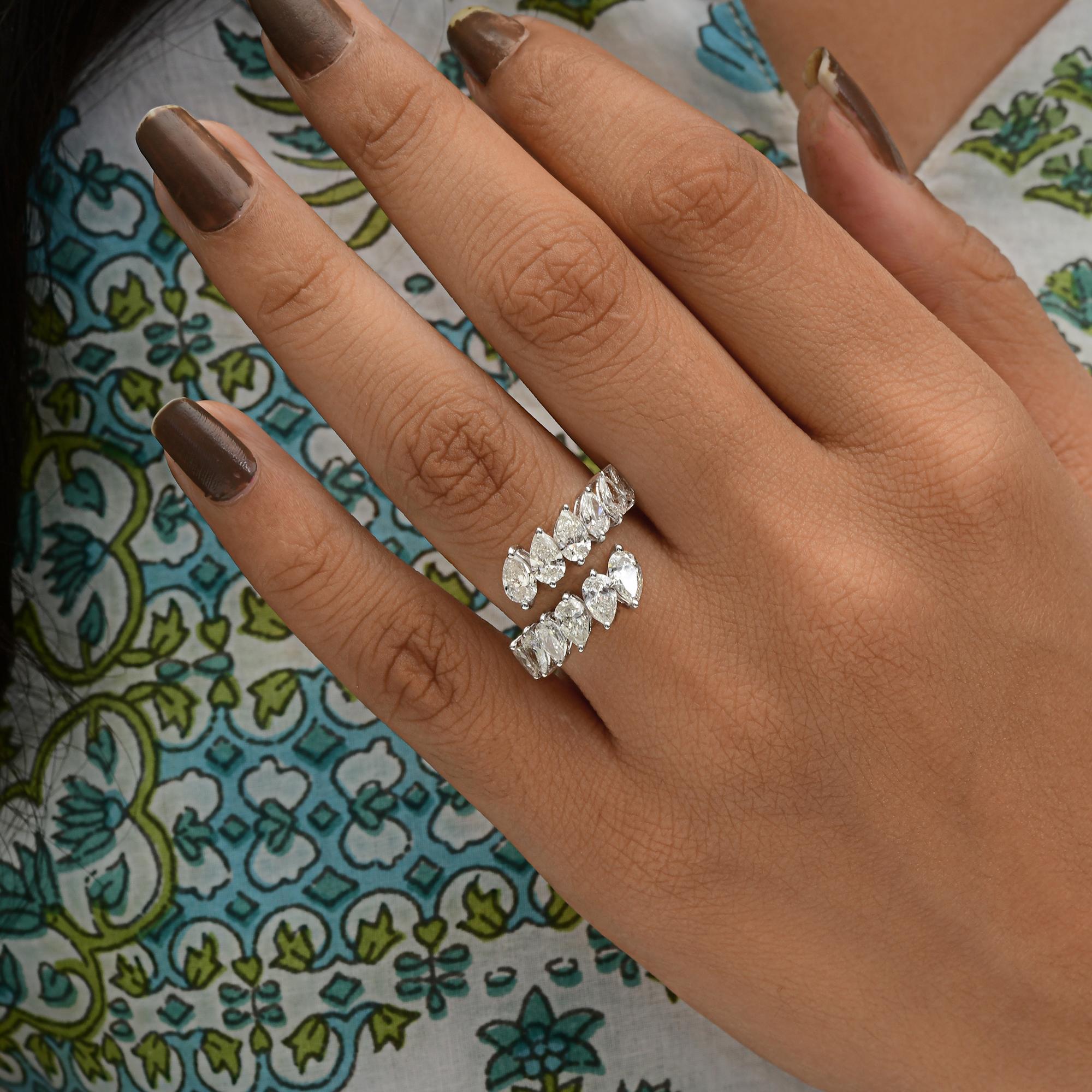 En venta: 2,92Ct SI/H Anillo Envolvente de Diamantes Naturales Regalo Oro Blanco de 18 Quilates Todos los aranceles pagados  2