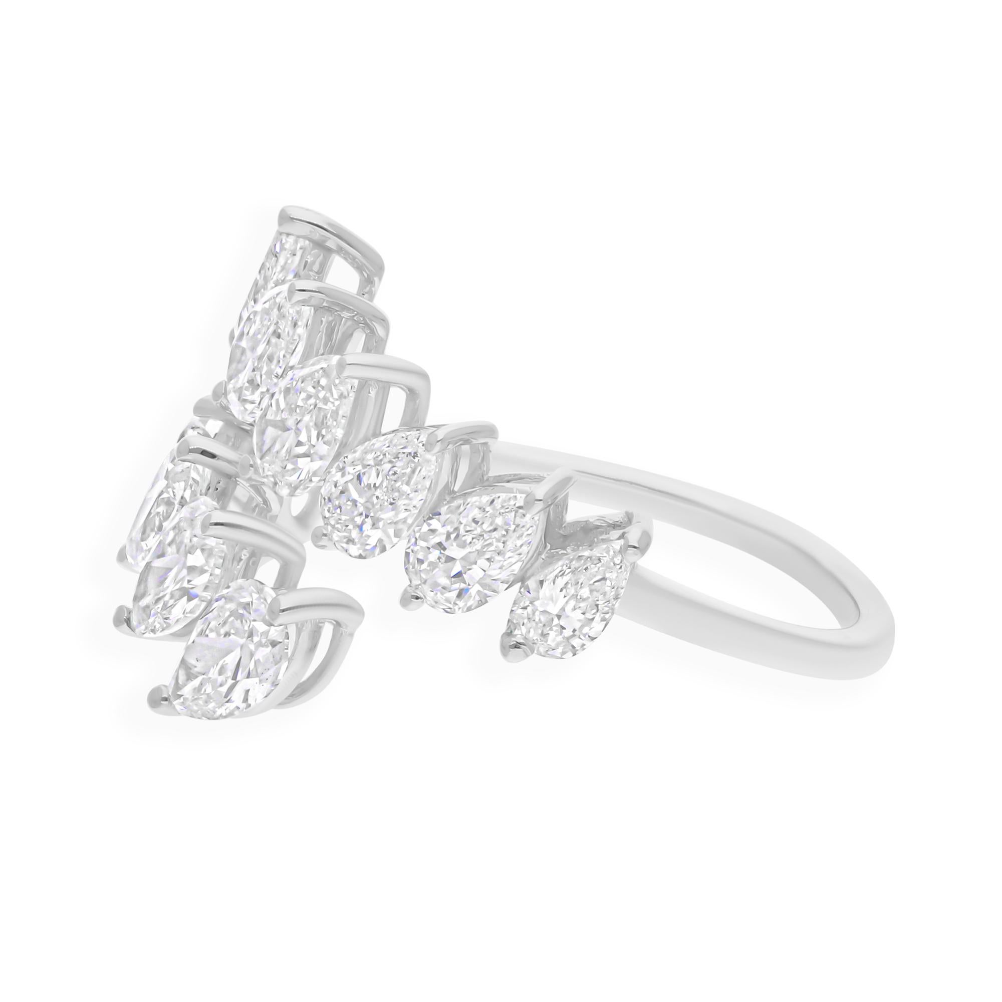 En venta: 2,92Ct SI/H Anillo Envolvente de Diamantes Naturales Regalo Oro Blanco de 18 Quilates Todos los aranceles pagados  4