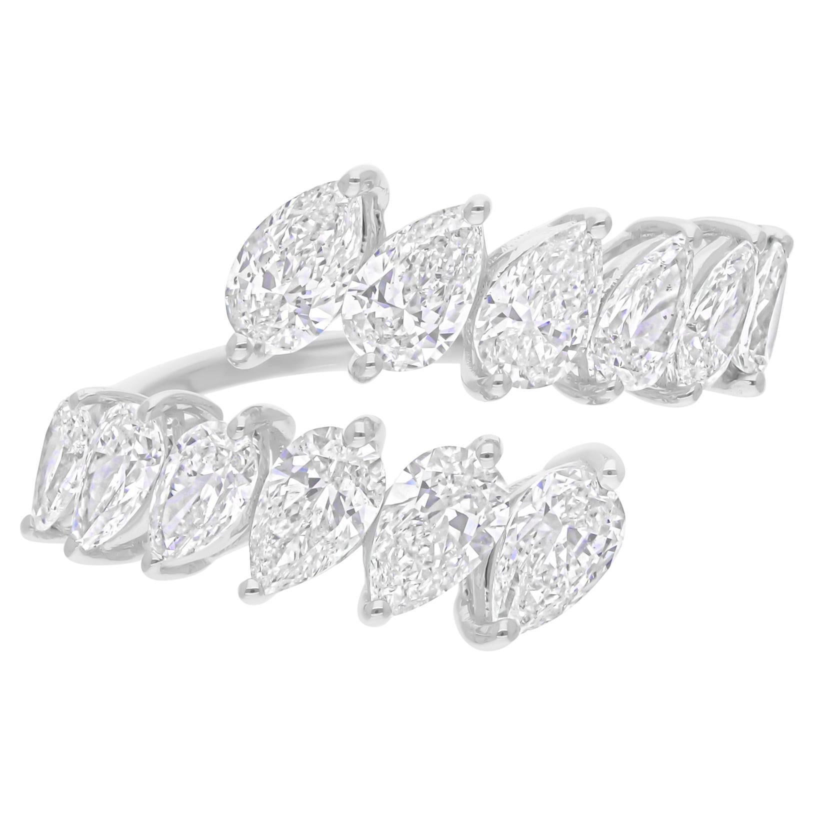 2.92Ct SI/H Natürlicher Diamant Wrap Ring Geschenk 18 Karat Weißgold Alle Zölle gezahlt