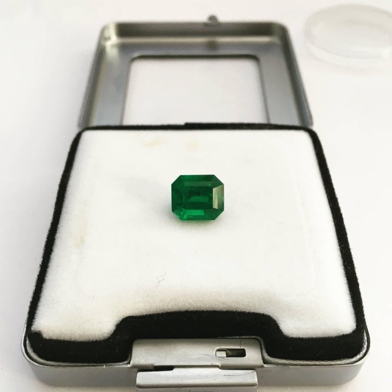 2.93 carat, emerald cut, certified bluish-green Colombian emerald of natural origin and fine quality.  Indications of insignificant clarity enhancement with cedar oil.

9.22mm x 7.99mm x 6.29mm

Certified retail price per carat: >$17,500 X 0.81 =