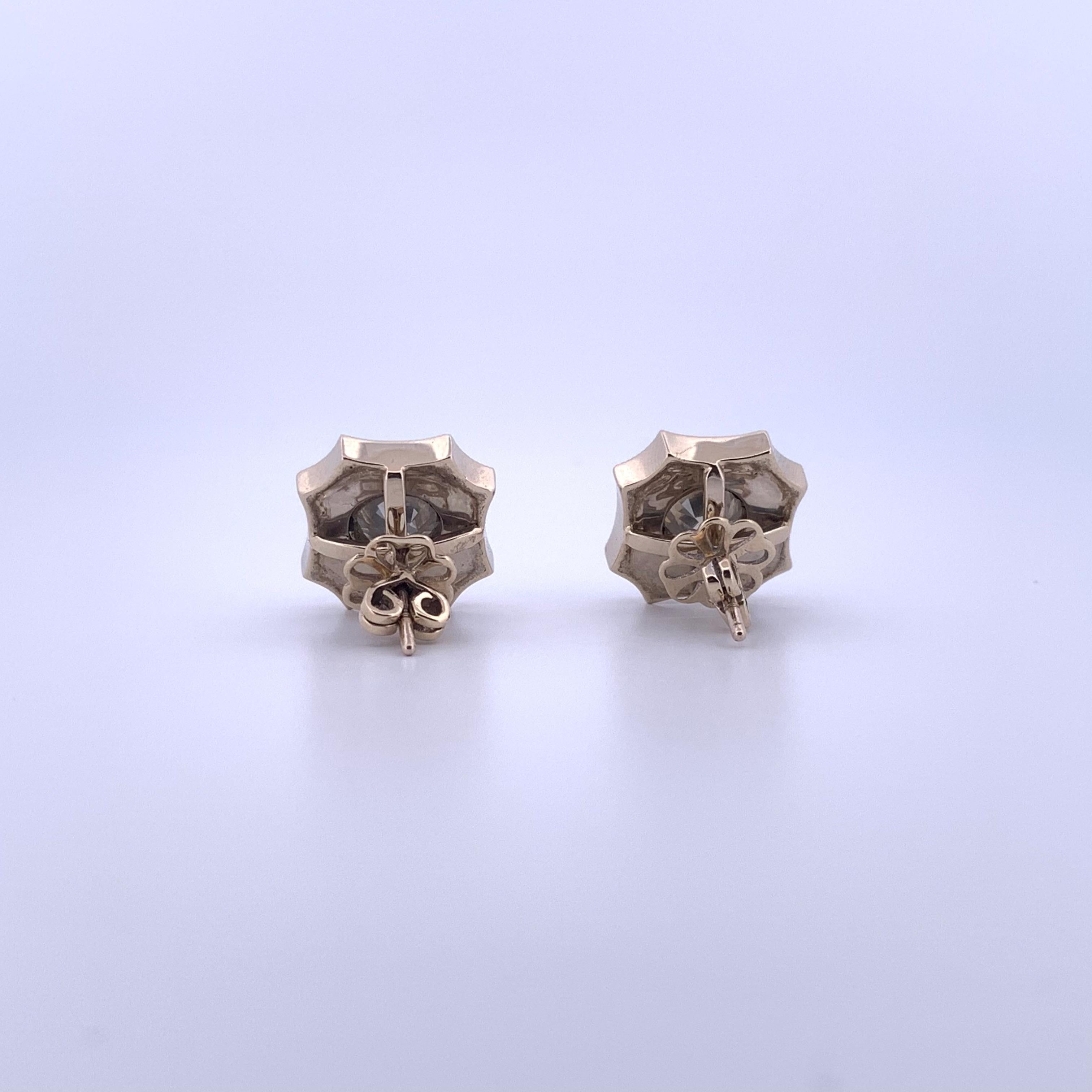Boucles d'oreilles en diamant taille ancienne de 2,93 carats de style Art déco (or 14K) en vente 4
