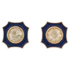2.93 Carat Art Deco Style Old Mine Cut Diamond Earrings (14K Gold)